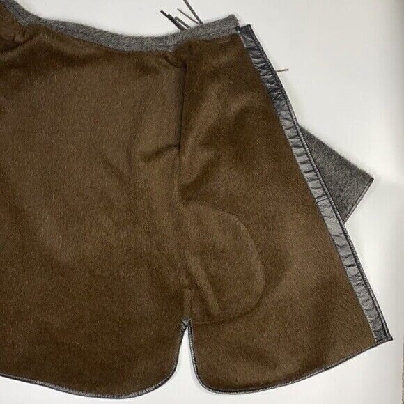 Vintage Bonnie Cashin Design Sills & Co. Mohair Leather Trimmed Cape Coat RARE - Picture 6 of 12